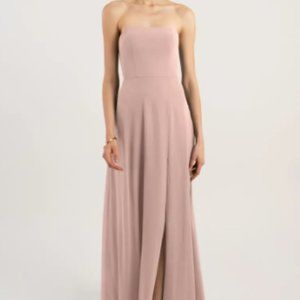 Jenny Yoo Essie Strapless Gown Whipped Apricot